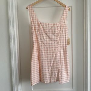 Pale Orange Checkered mini Dress